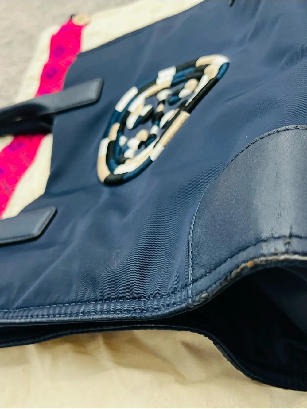Tory Burch navy tote